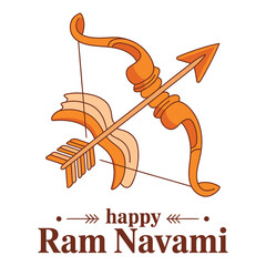 Ram Navami Modern Flat Vector Illustration.