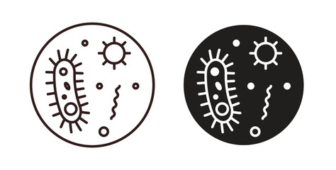 Microorganism icons Vector Symbol Design Illustration - for app or web. color editable