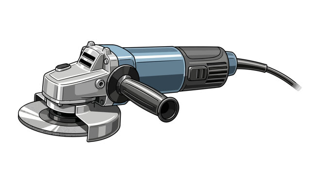 An angle grinder tool on a white background