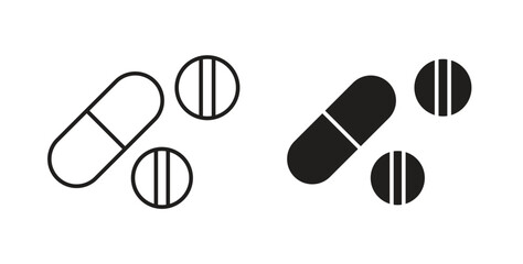Pills icons Vector Symbol Design Illustration - for app or web. color editable
