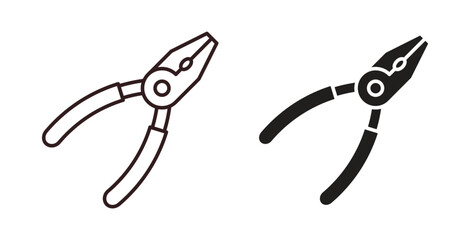 Fototapeta premium Pliers icons Vector Symbol Design Illustration - for app or web. color editable