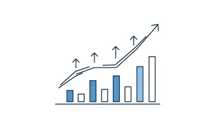 business graph with arrow
