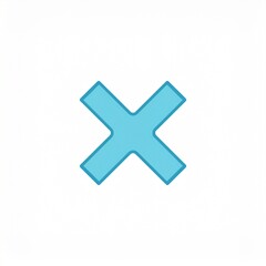 Obraz premium 3D Blue Cross Symbol Isolated on White Background Minimalist Design Element