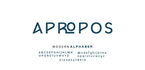 Fototapeta premium Minimal modern logo alphabet font. Typography abstract sans serif technology, electronic, movie, future, creative brand logos fonts. vector illustration