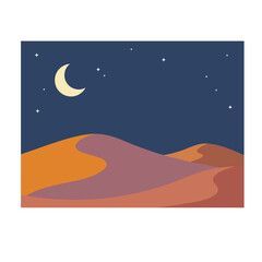 Fototapeta premium Desert Night Sky Scene.