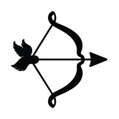 bow-and-arrow-silhouette--cupid-weapon-icon.eps