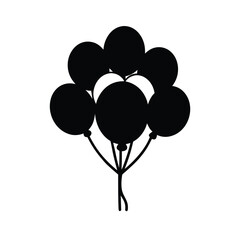 balloon-bouquet-silhouette--black-vector-illustrat.eps