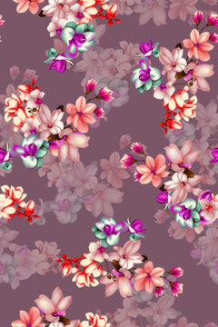 Floral pattern seamless, Flowers and abstract, Tie dye floral, Beautiful floral colourful Abstract canvas