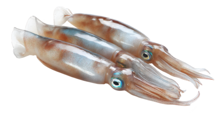 Two squids swim gracefully in ocean depths pair of squids explores deep blue underwater environment