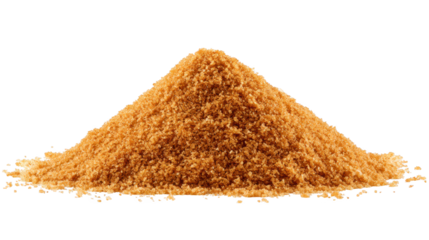 Pile of brown sugar sits ready for use sweet brown sugar forms small mound for culinary purposes