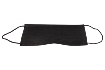 face mask color black isolated on white background