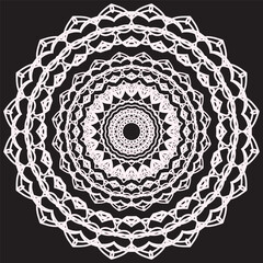 Symmetrical Floral Mandala Line Art Design