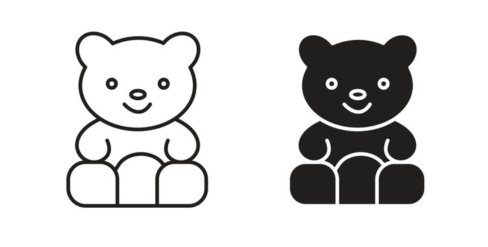 Teddy bear icons Vector Symbol Design Illustration - for app or web. color editable