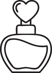 White Perfume Bottle with Heart Stopper Icon cosmetic