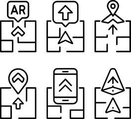 Indoor AR navigation floor plan icon set