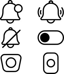 Mobile App Notification Toggle Line Icons