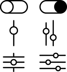 UI Toggle Switches and Slider Controls Line Icons