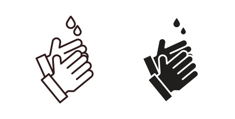 Obraz premium Wash hands icons Vector Symbol Design Illustration - for app or web. color editable