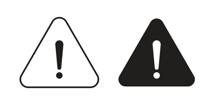 Warning triangle icons Vector Symbol Design Illustration - for app or web. color editable