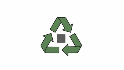 Obraz premium Green Recycling Symbol Logo Icon.