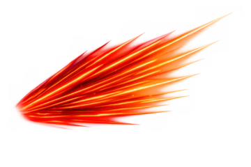 Energetic speed light effect creating fiery motion trails, abstract glowing lines in red and orange colors