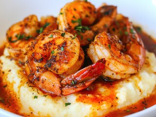 Spicy Shrimp with Mashed Potatoes Comfort Food