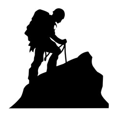 Hiking silhouette vector