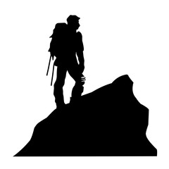 Hiking silhouette vector