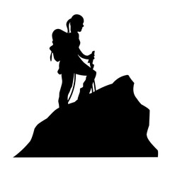 Hiking silhouette vector