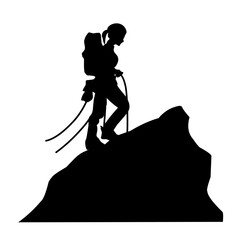 Hiking silhouette vector