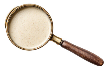 Top View of Creamy Sauce in Wooden Handle Pan