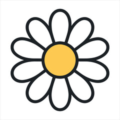 vector illustration of a yellow flower daisy