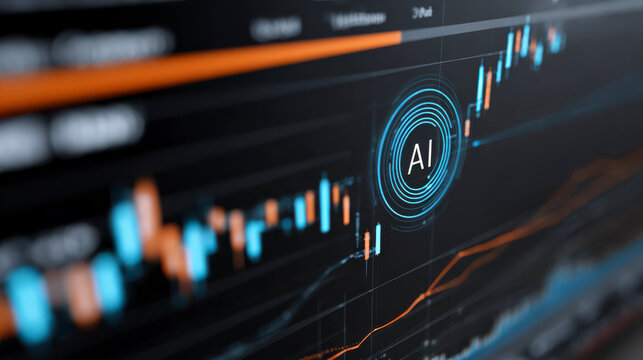 AI-powered data analytics dashboard displaying market trends and insights. - Powered by Adobe
