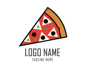 Geometric Pizza Slice Vector Logo for Italian Restaurant and Food Delivery Branding