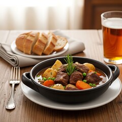 Hearty Beef Stew with Bread.