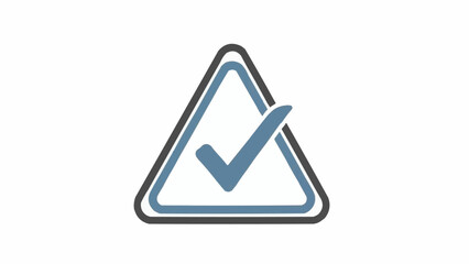 Check mark in triangle icon symbol.