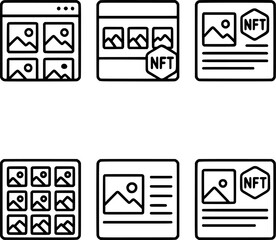 NFT preview gallery and metadata view icon set