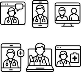 Online medical consultation interface illustration