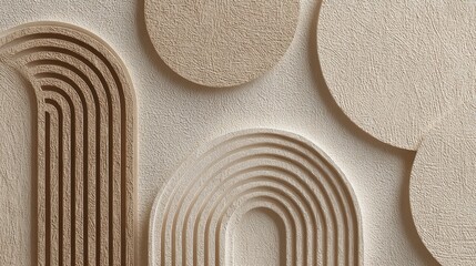 modern abstract geometric wall art, soft neutral color palette