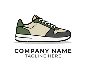 Athletic Sneaker Vector Logo for Streetwear Fashion and Sports Footwear Branding