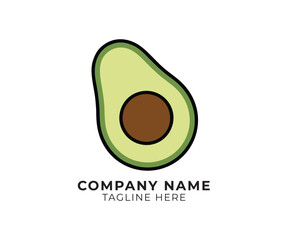 Minimalist Avocado Vector Logo for Organic Food and Healthy Lifestyle Branding