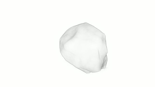 Ice cubes, rock, or crumpled white paper balls isolated on a blank textured background as abstract cold recycle trash objects