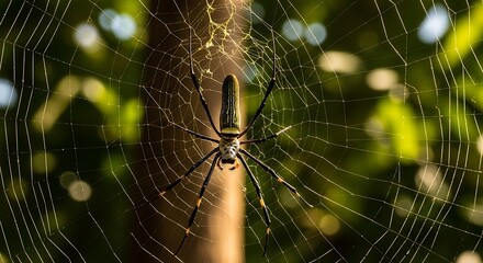 Spider on a Web in Nature.