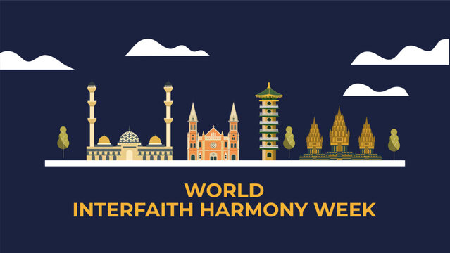 World Interfaith Harmony Week Flyer illustration