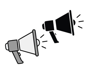 Megaphone and Loudspeaker Icons for Marketing Announcements and Promotion