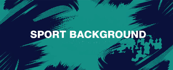 sport banner template teal dark blue abstract brush halftone © AIcon Star
