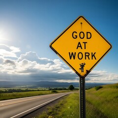 God at Work Road Sign.