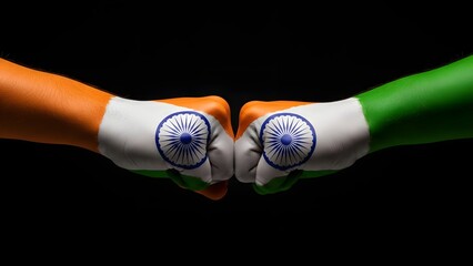 Happy republic day india celebrations fists united in patriotism and freedom