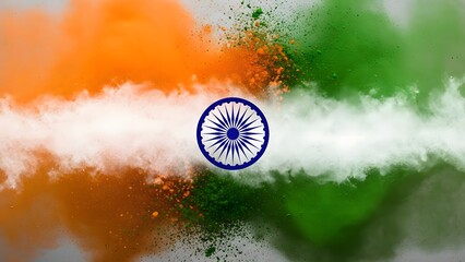 Happy republic day india celebrations with vibrant tricolor flag background