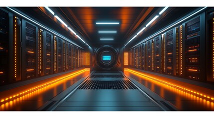 Futuristic server room.